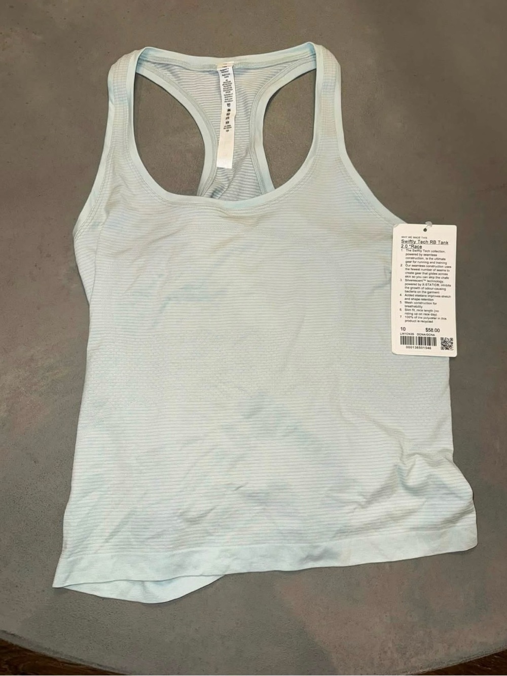 lululemon athletica Pale Blue Racerback Tank